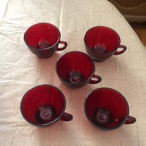 Ruby Red Vintage Cups